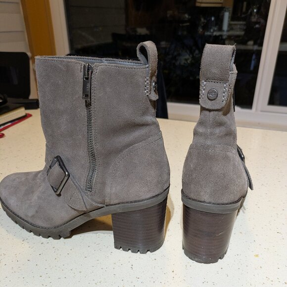 UGG Suede Ankle Boots Grey Size 9 - Picture 9 of 11